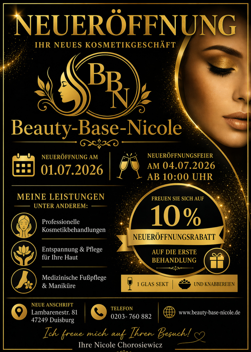 Neueröffnung Beauty-Base-Nicole mit 10% Neueröffnungsrabatt